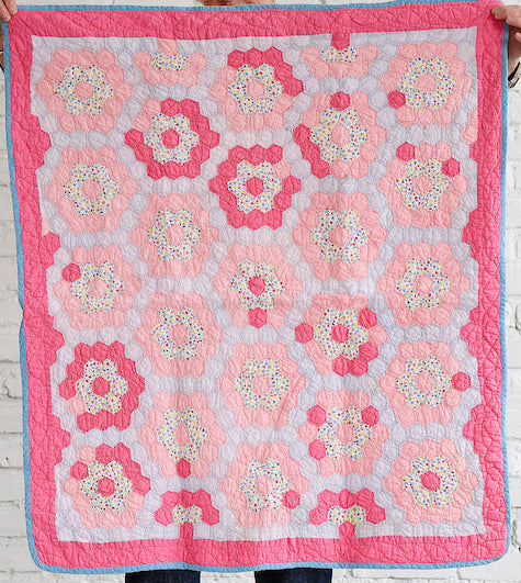 Baby Quilt (Pink Grandmother's Flower Garden)