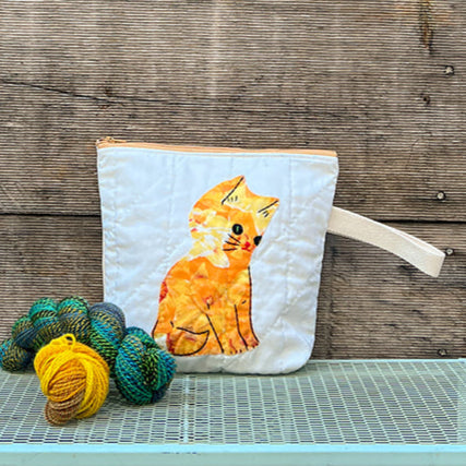 Kitten Wristlet (Orange Floral)