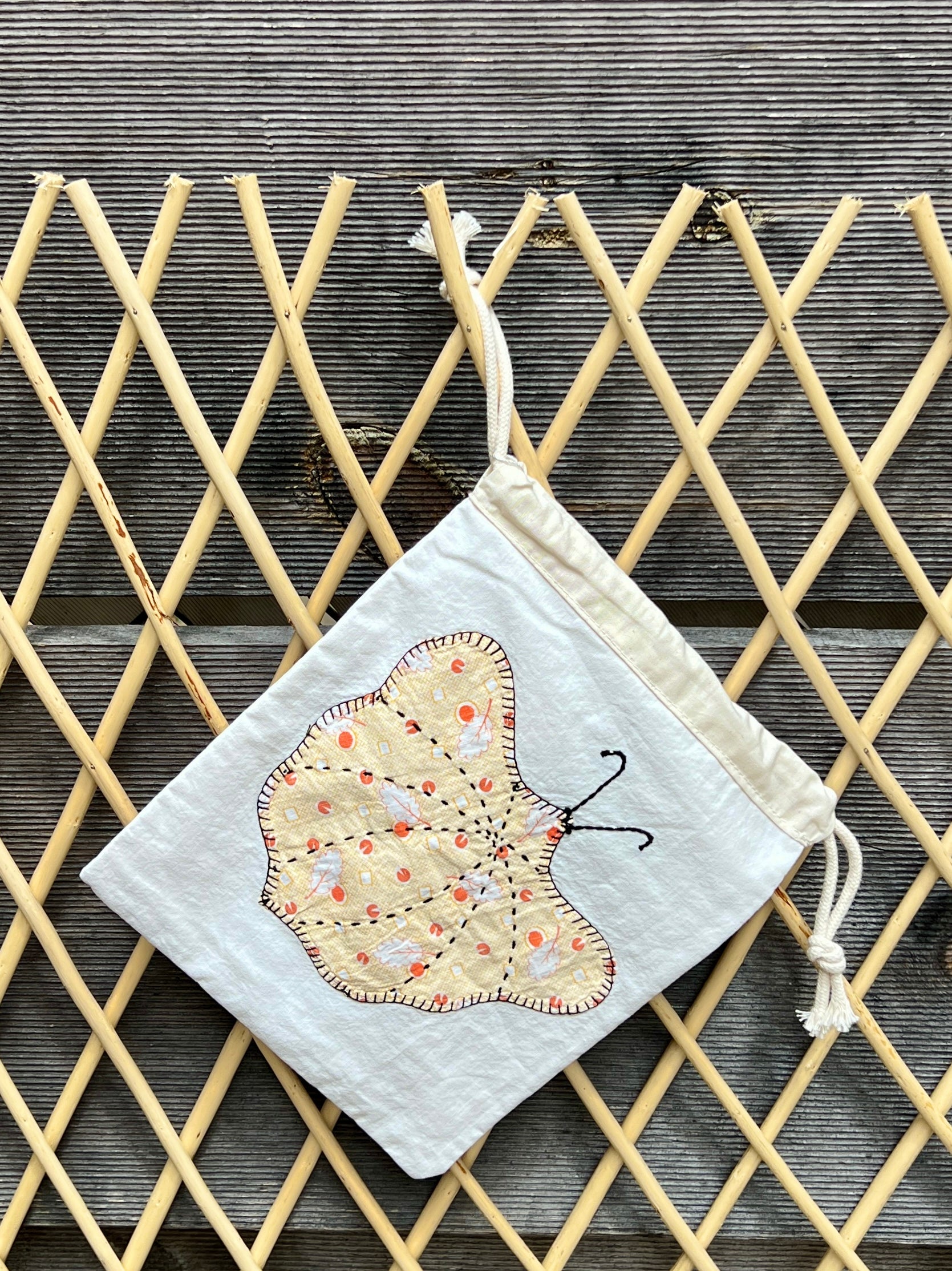 Moth Drawstring Bag (Yellow Leaves & Lt Orange Leaves)