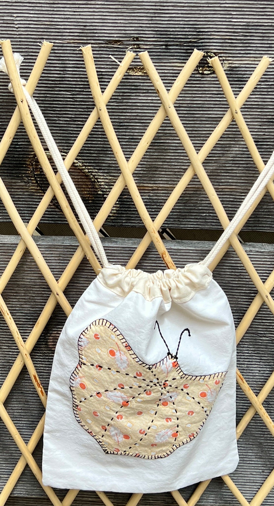 Moth Drawstring Bag (Yellow Leaves & Lt Orange Leaves)
