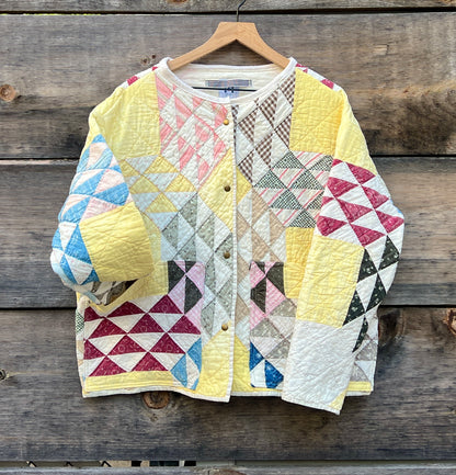 Quilt Coat  (Yellow Ocean Wave)