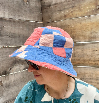 Bucket Hats (Pink & Blue Irish Chain)