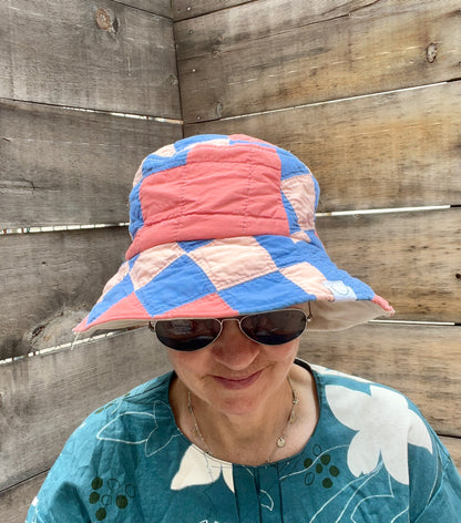 Bucket Hats (Pink & Blue Irish Chain)