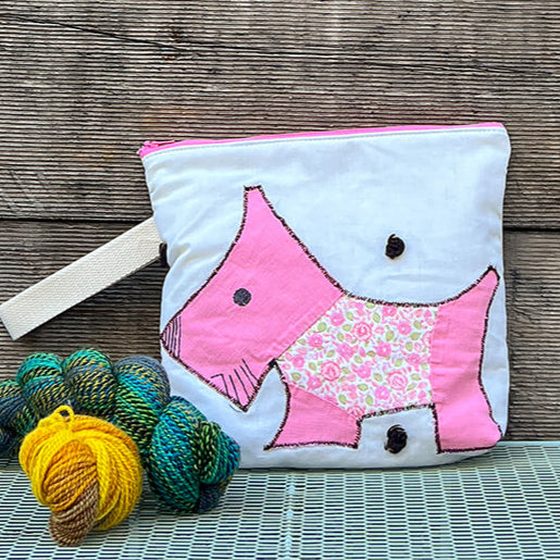 Puppy Wristlet (Pink with Pink Floral Sweater)