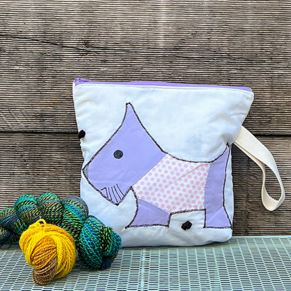 Puppy Wristlet (Light Purple with Pink Polka Dot Sweater)