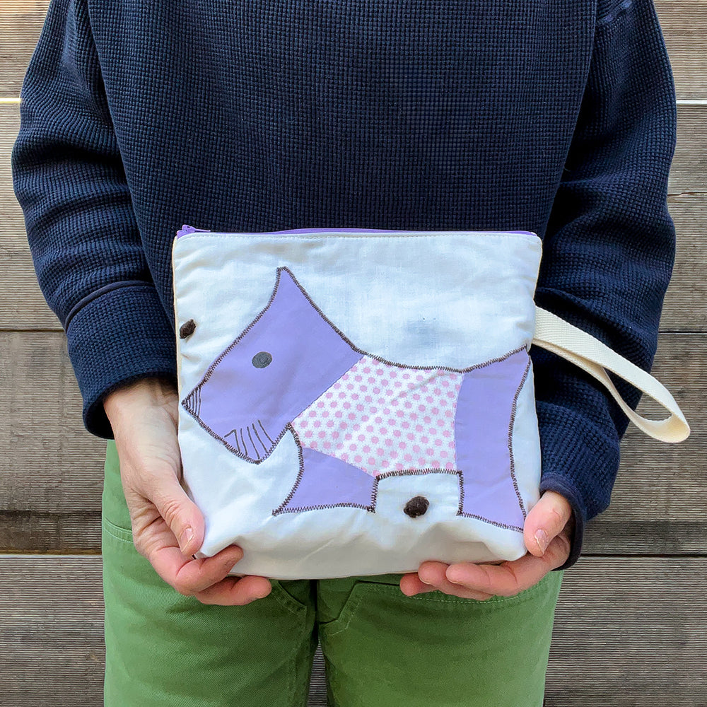 Puppy Wristlet (Light Purple with Pink Polka Dot Sweater)