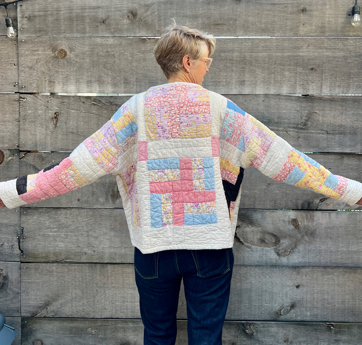 Quilt Coat  (Pastel Rails)