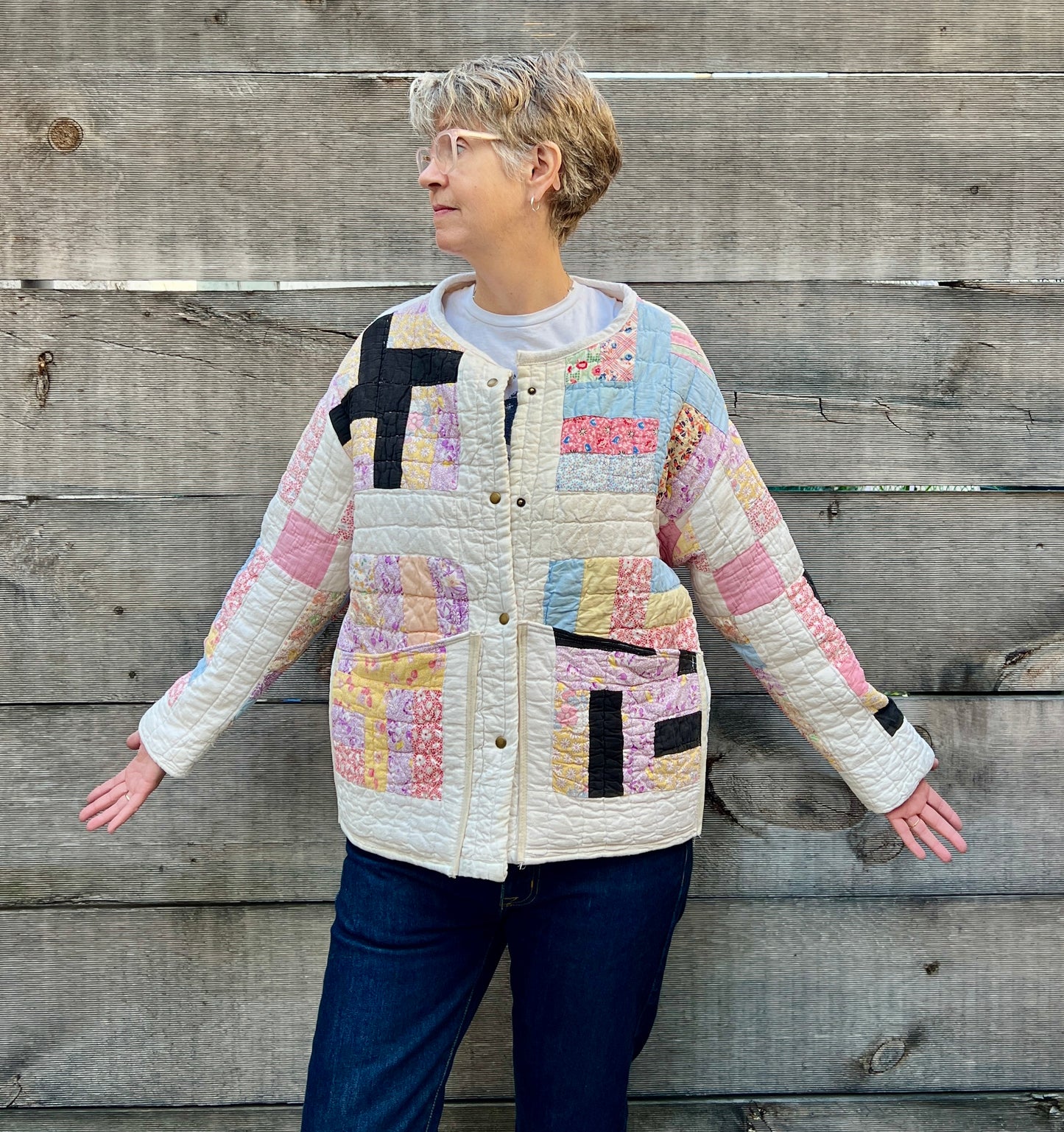 Quilt Coat  (Pastel Rails)