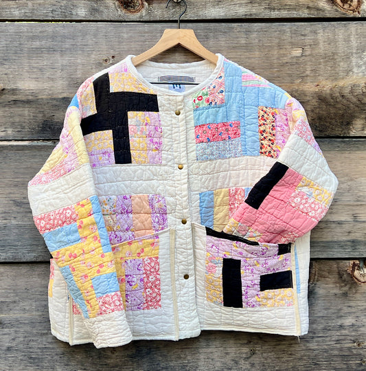 Quilt Coat  (Pastel Rails)