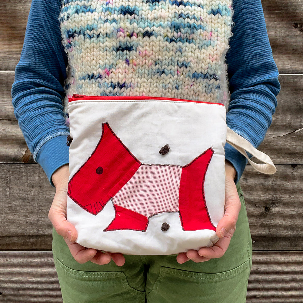 Puppy Wristlet (Red with Red Gingham Sweater)