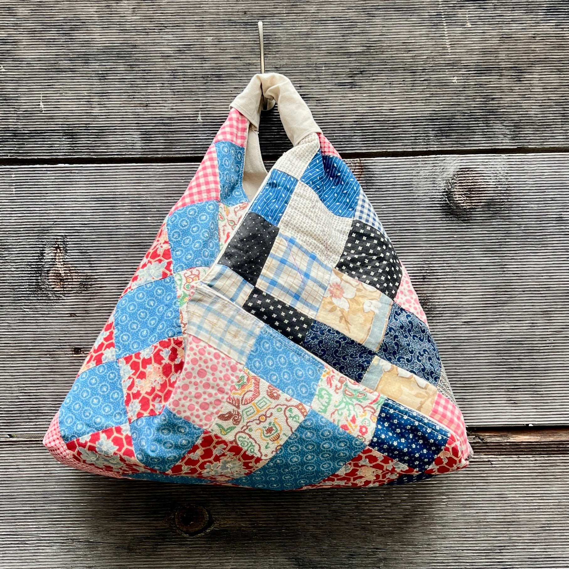 Origami Tote Small (Indigo & Red 1 Patch)