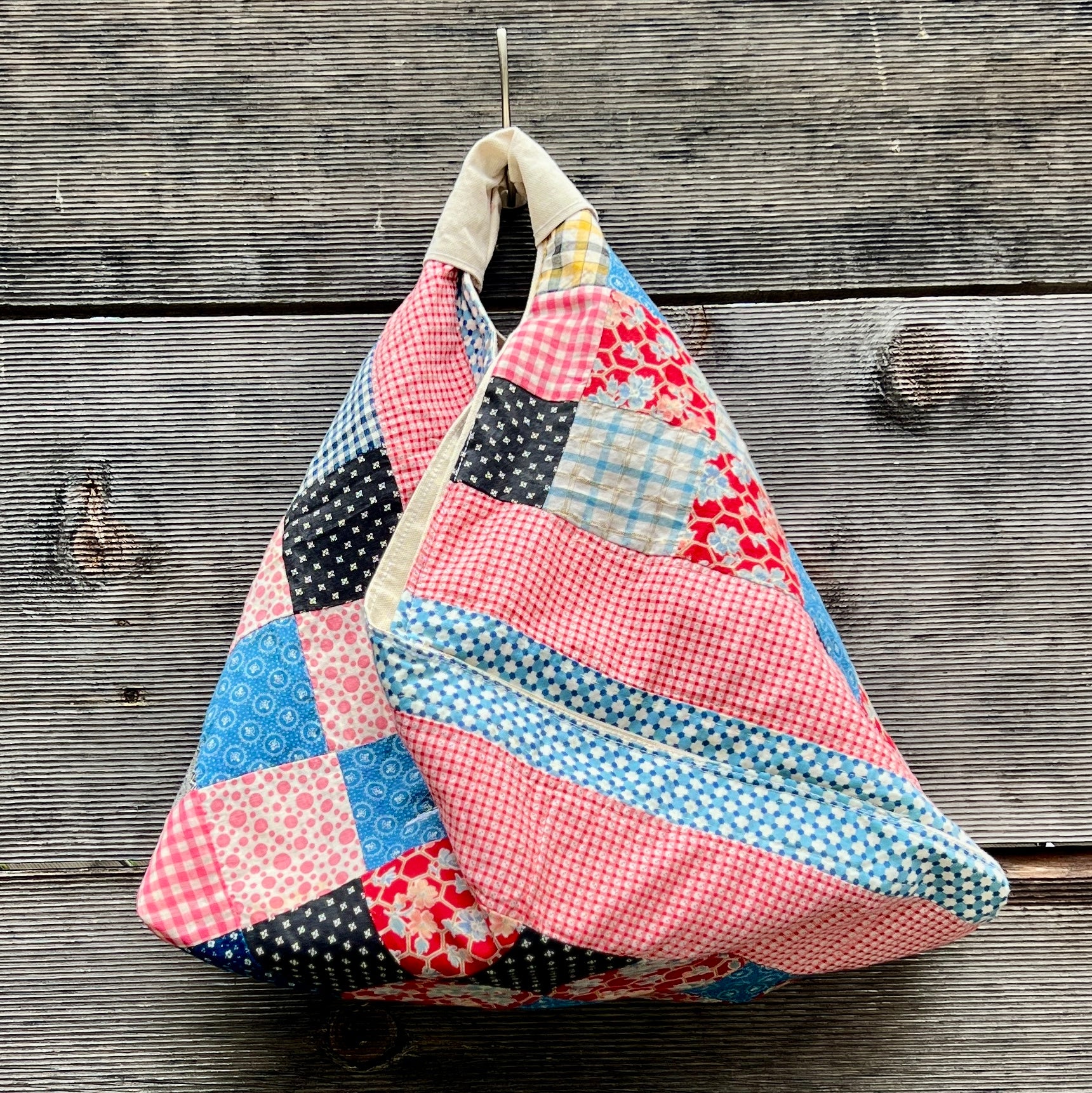 Origami Tote Small (Indigo & Red 1 Patch)