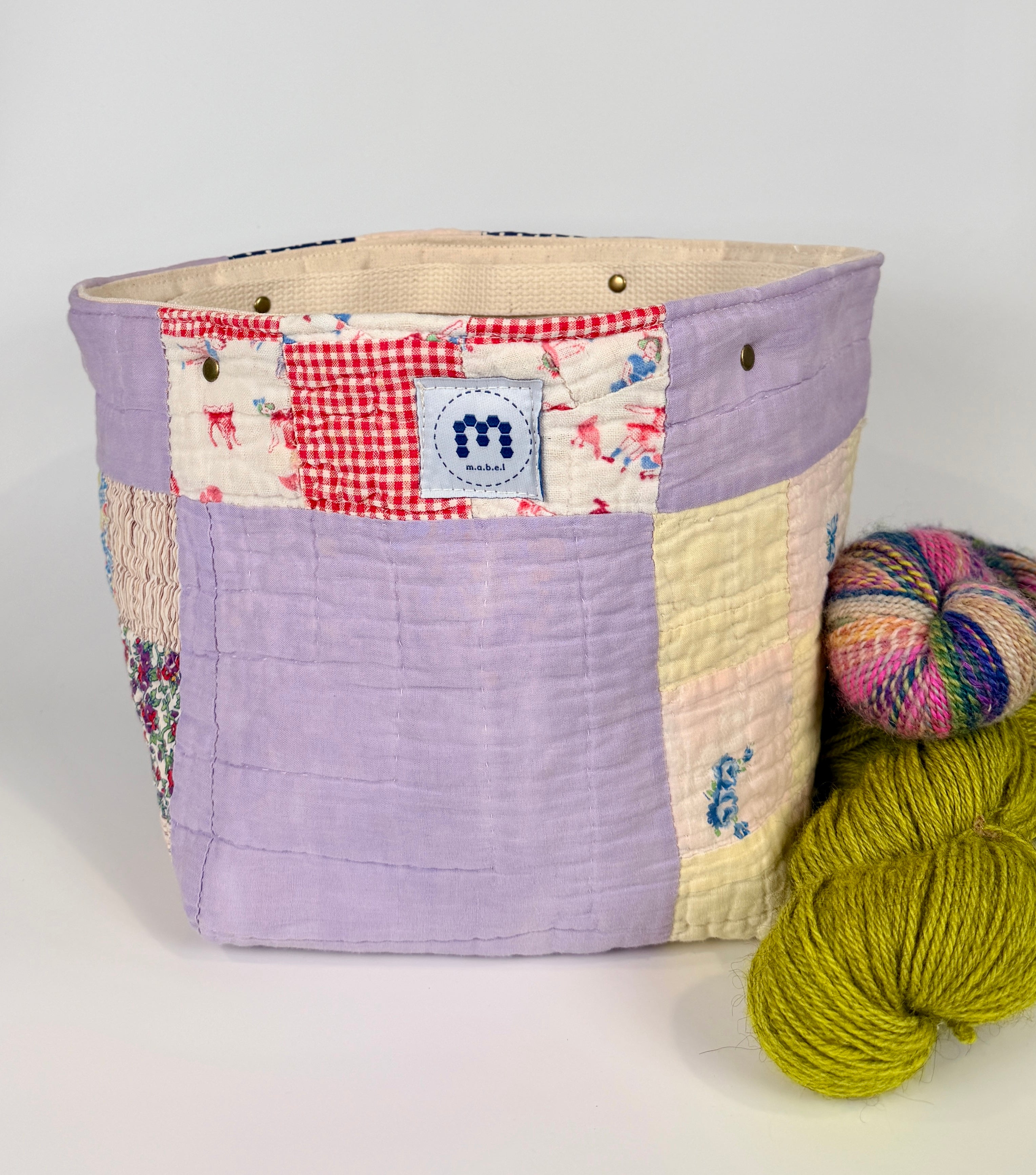 Quilt Bin (Purple 9 Patch 2)